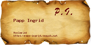 Papp Ingrid névjegykártya
