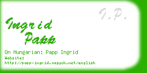 ingrid papp business card